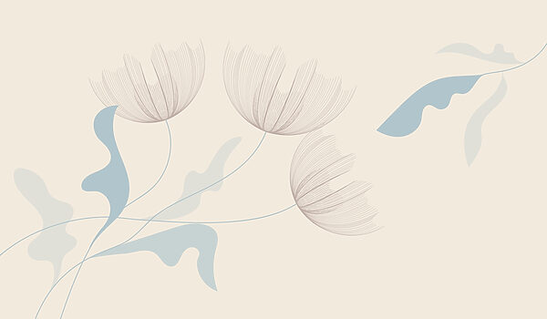 Drawing of flowers and leaves