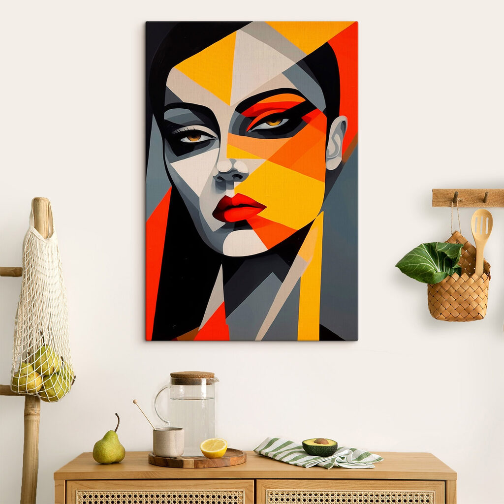 Painting of a woman's face Painting of a woman's face