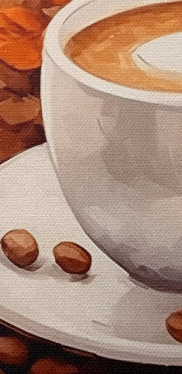 Kaffeetasse und Bohnen auf einer Untertasse Kaffeetasse und Bohnen auf einer Untertasse