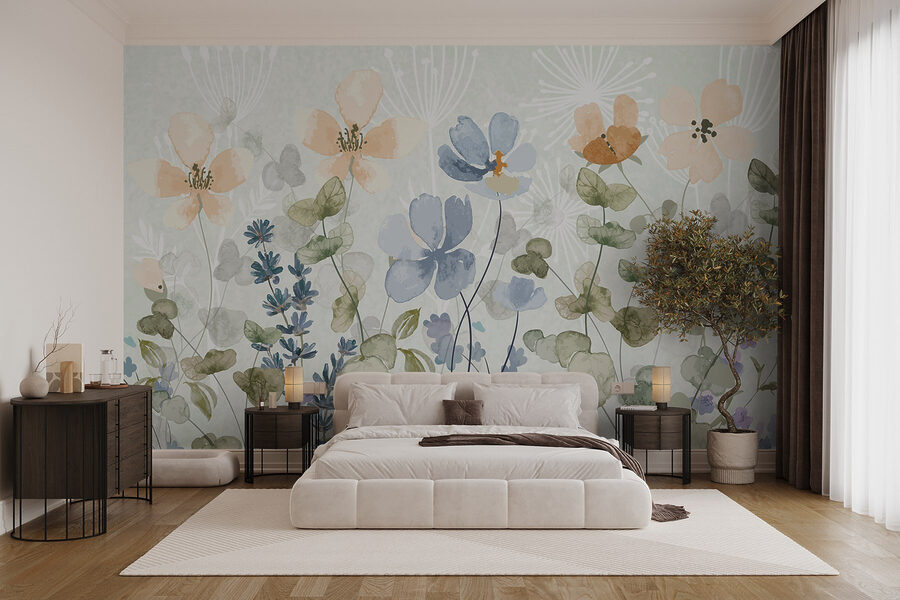 Malerei von Blumen und Blättern