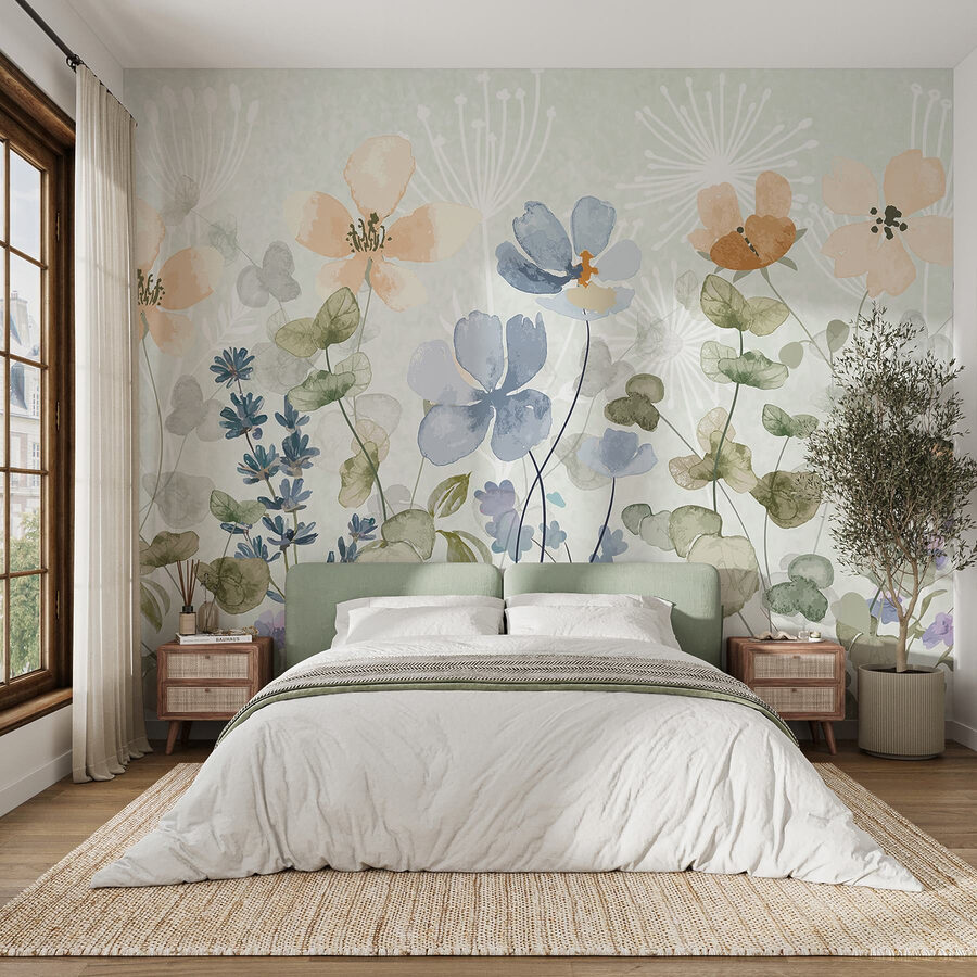 Malerei von Blumen und Blättern