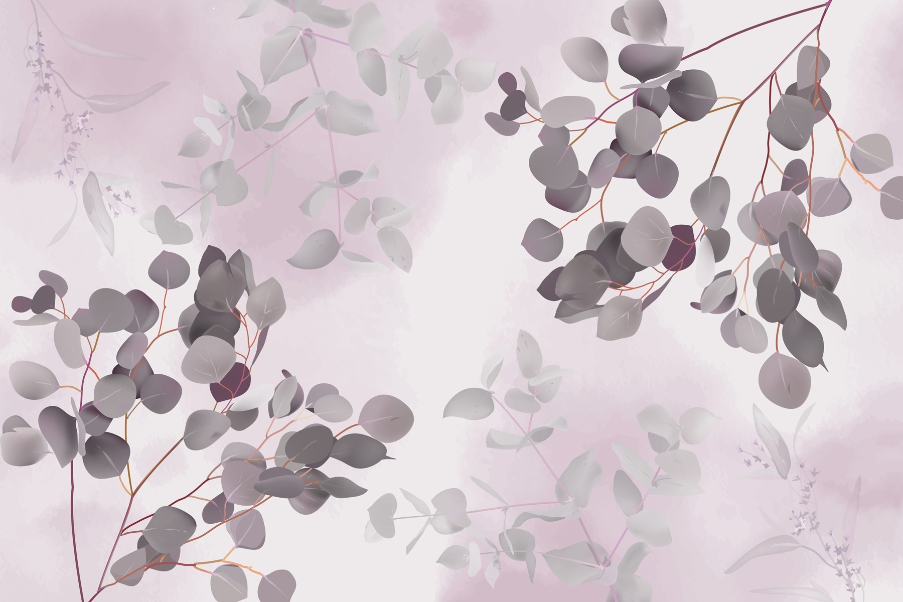 Delicate leaves on soft background