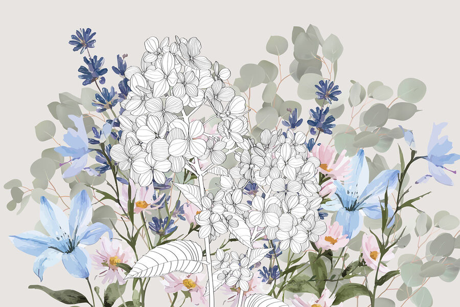 Zarte Blüten in sanften Farbtönen