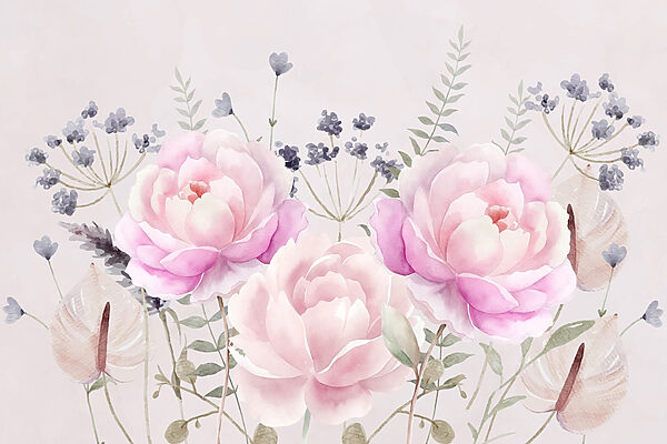 Aquarellmalerei von Blumen Aquarellmalerei von Blumen