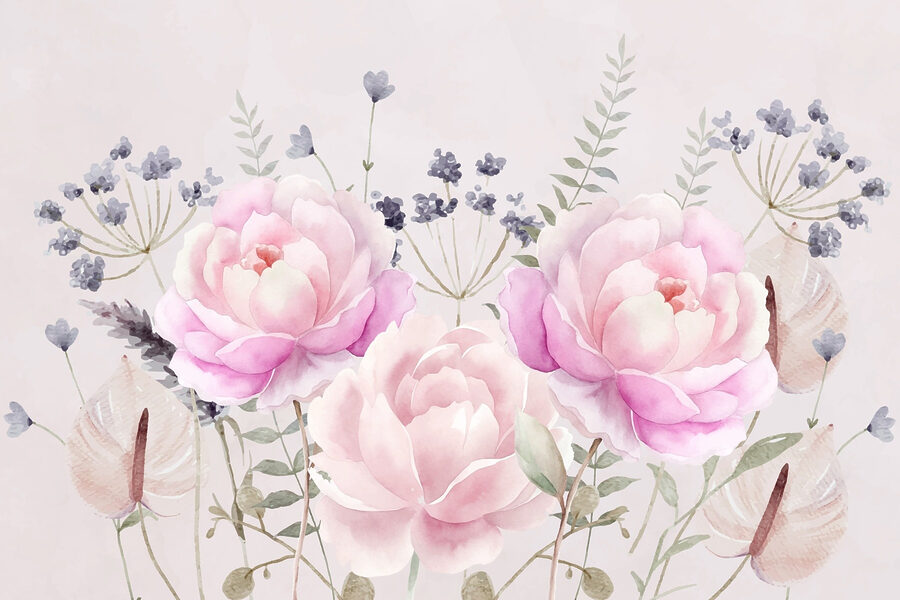 Aquarellmalerei von Blumen Aquarellmalerei von Blumen