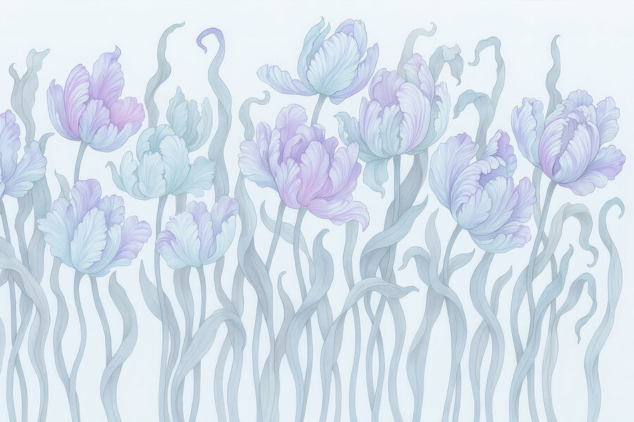 Gruppe von Blumen mit Blättern Gruppe von Blumen mit Blättern