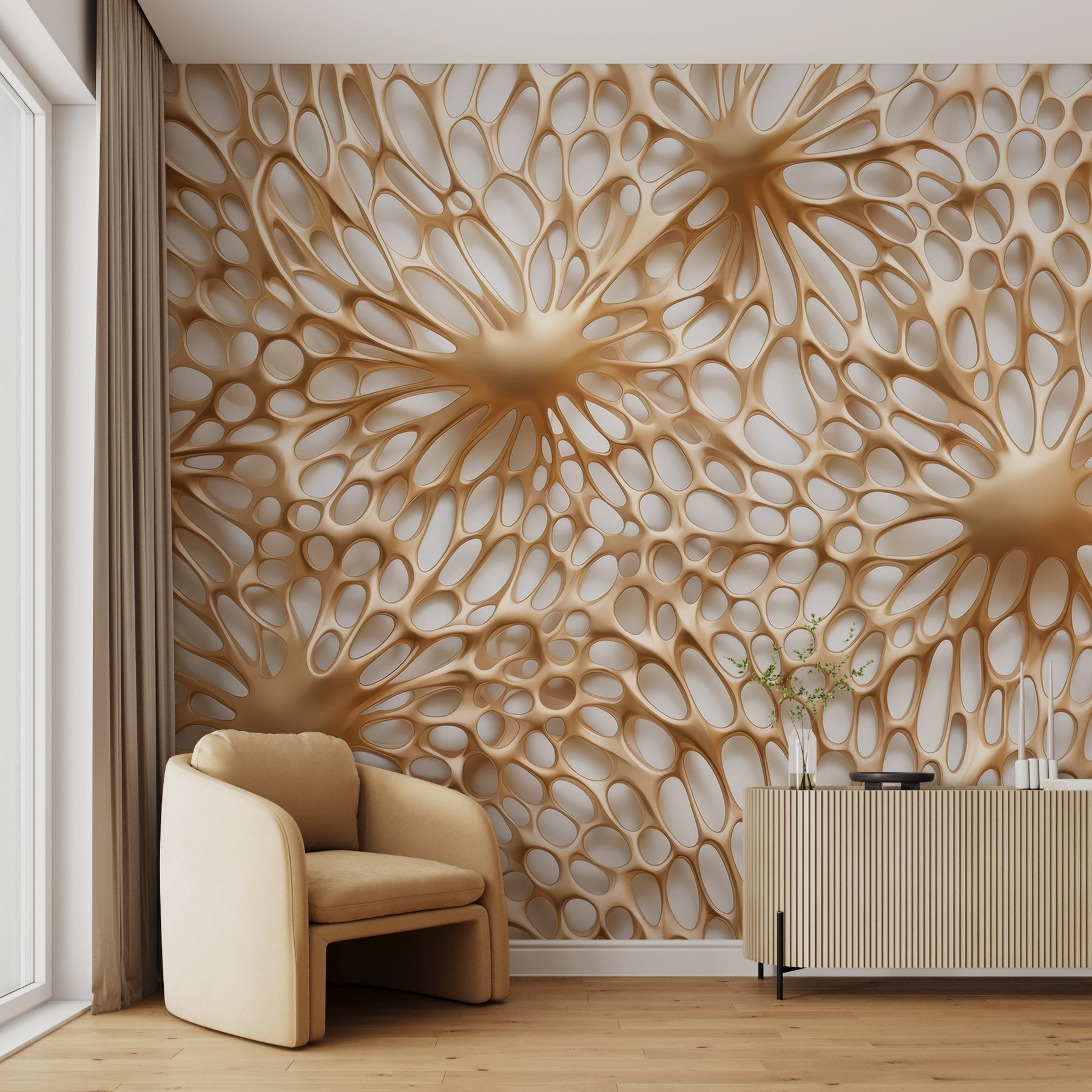 Intricate organic patterns in soft hues
