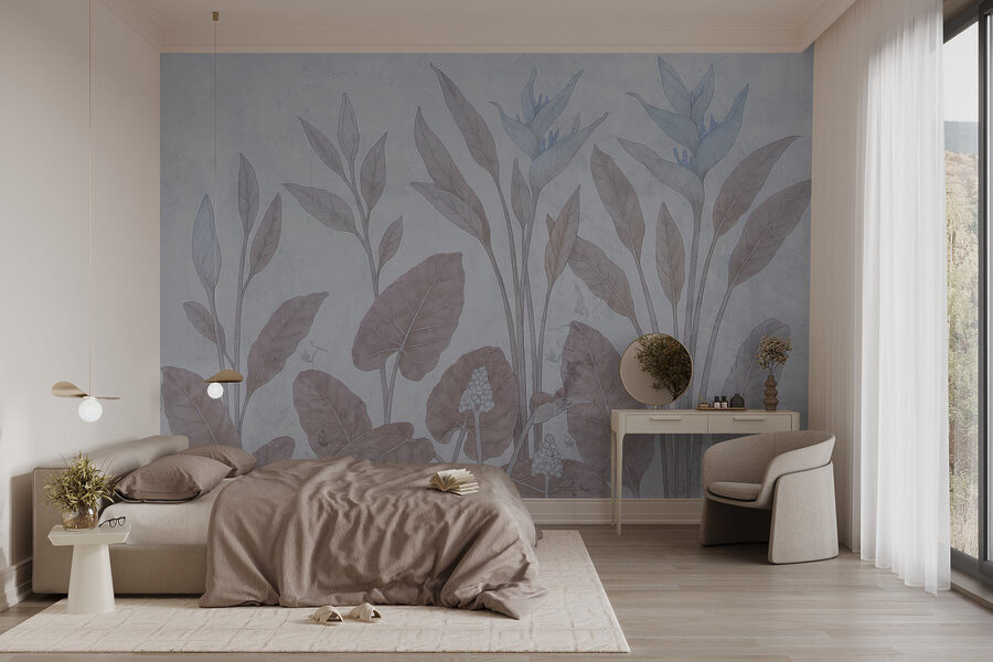Zartes botanisches Design in sanften Tönen