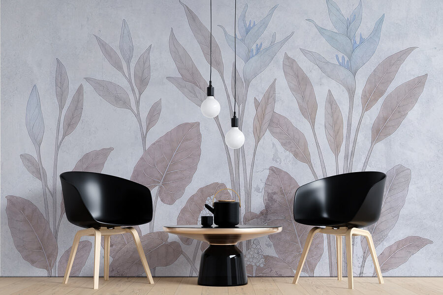 Zartes botanisches Design in sanften Tönen