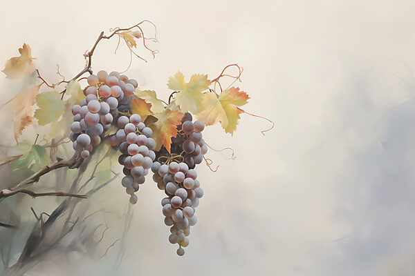 Bunch of grapes on a vine