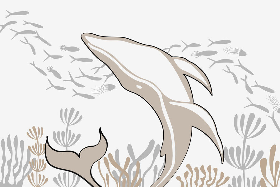 Delfin schwimmt im Meer