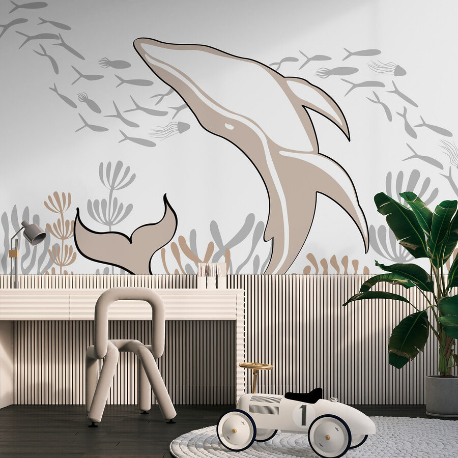 Delfin schwimmt im Meer