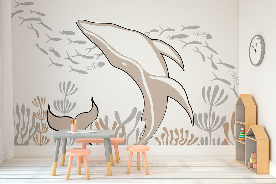 Delfin schwimmt im Meer