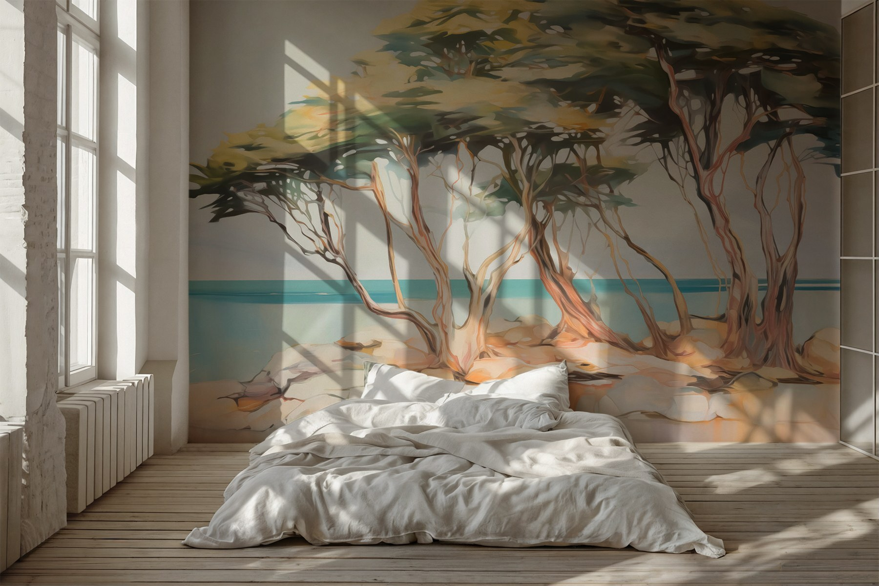 Group of trees on a rocky island