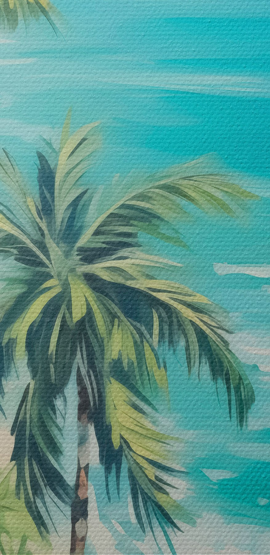 Strand mit Palmen und blauem Wasser