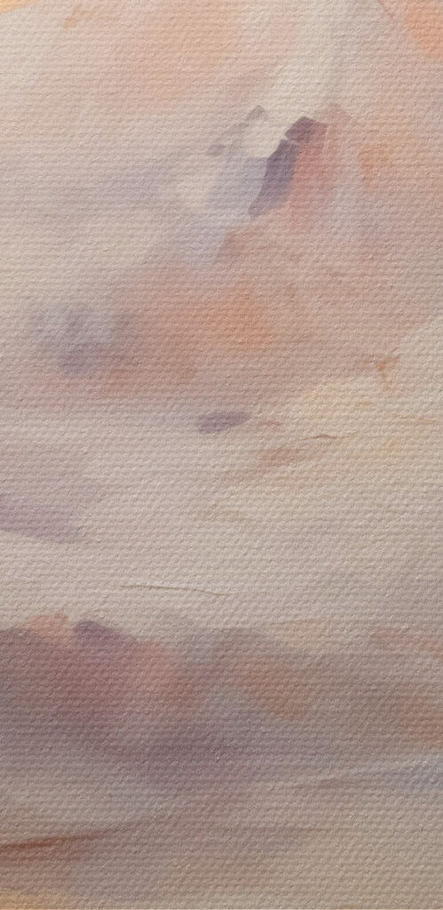 Painting of a snowy mountain range