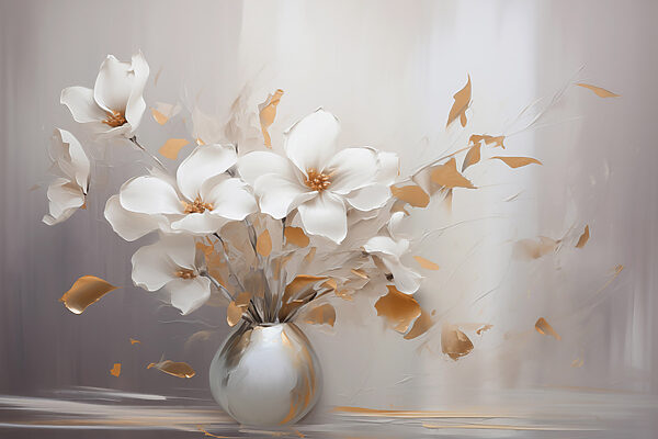 Elegante Blumen in einer stilvollen Vase Elegante Blumen in einer stilvollen Vase