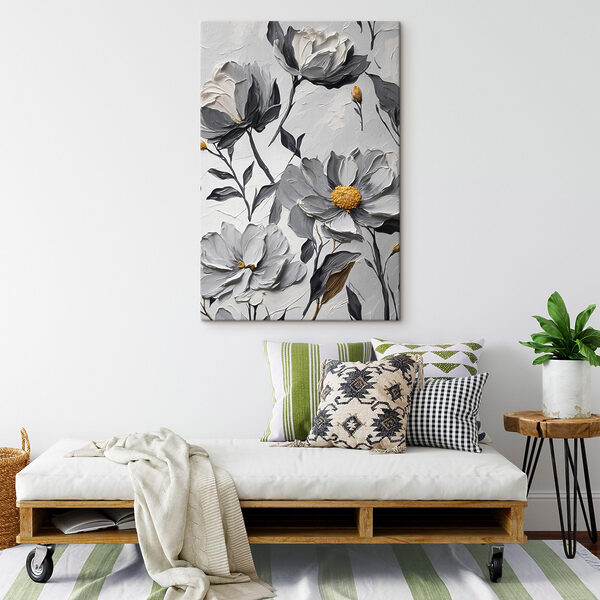 Wandbilder Malerei von Blumen auf einer weißen Fläche (Artikelnummer: s44080) Wandbilder Wandbilder Malerei von Blumen auf einer weißen Fläche (Artikelnummer: s44080)
