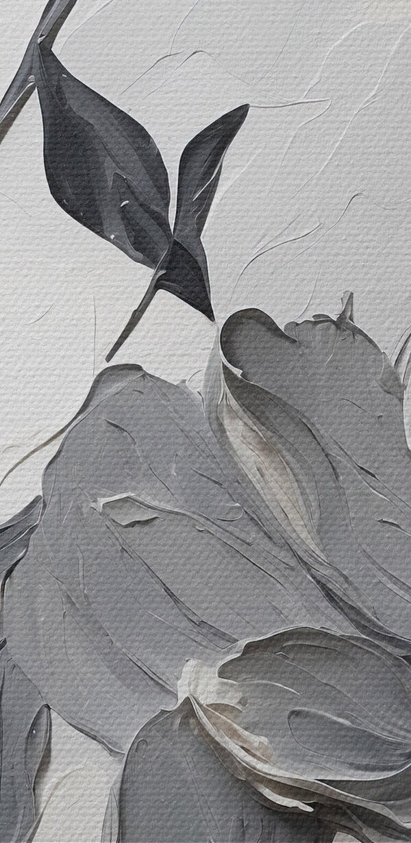 Painting of flowers on a white surface