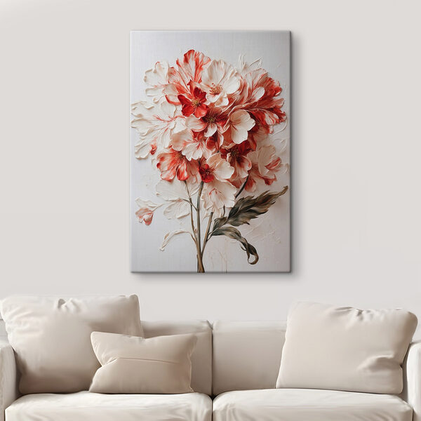 Malerei von Blumen auf einer weißen Fläche Malerei von Blumen auf einer weißen Fläche