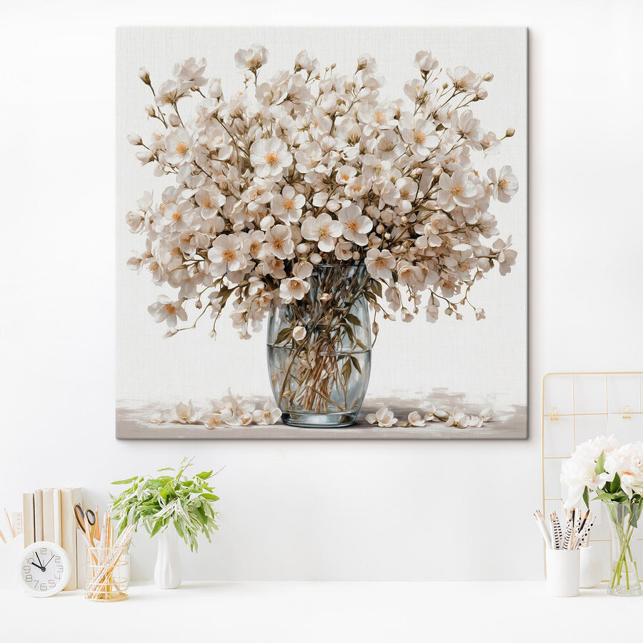 Vase mit weißen Blumen Vase mit weißen Blumen