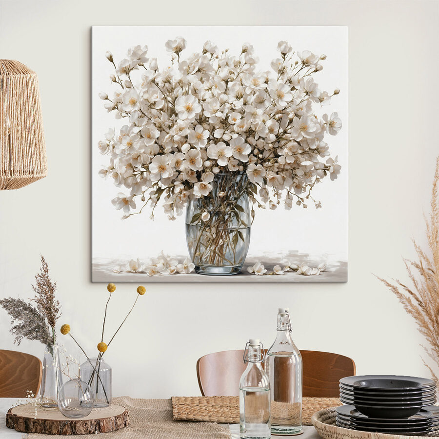 Vase mit weißen Blumen Vase mit weißen Blumen