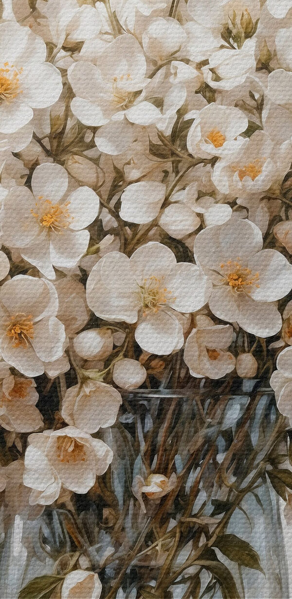 Vase mit weißen Blumen Vase mit weißen Blumen