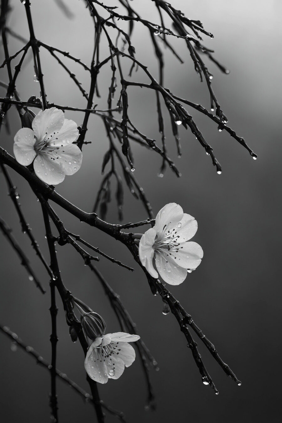Zarte Blüten bei leichtem Regen. Zarte Blüten bei leichtem Regen.
