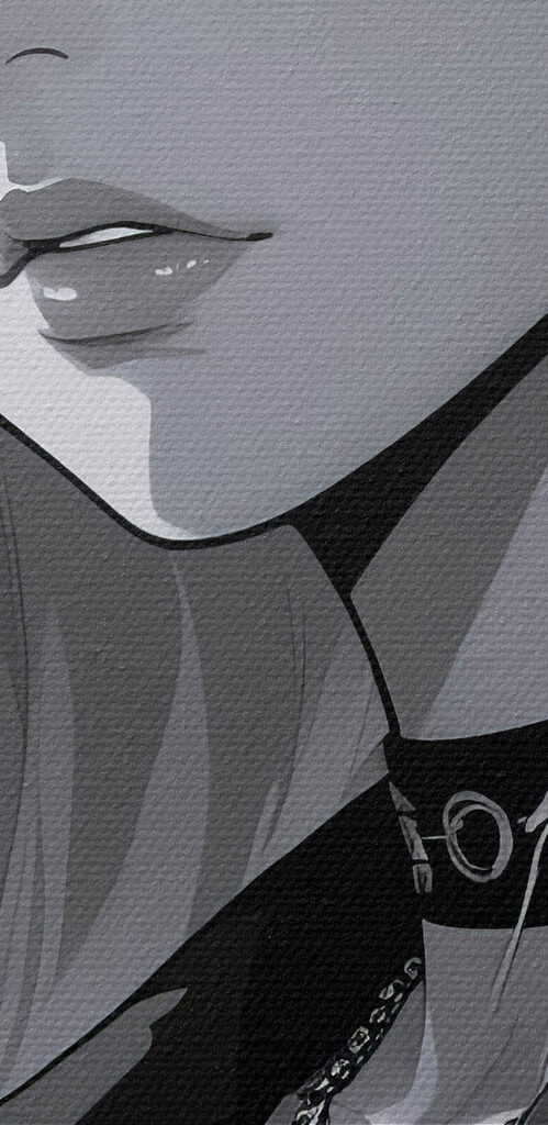 Woman with long blonde hair wearing headphones Woman with long blonde hair wearing headphones