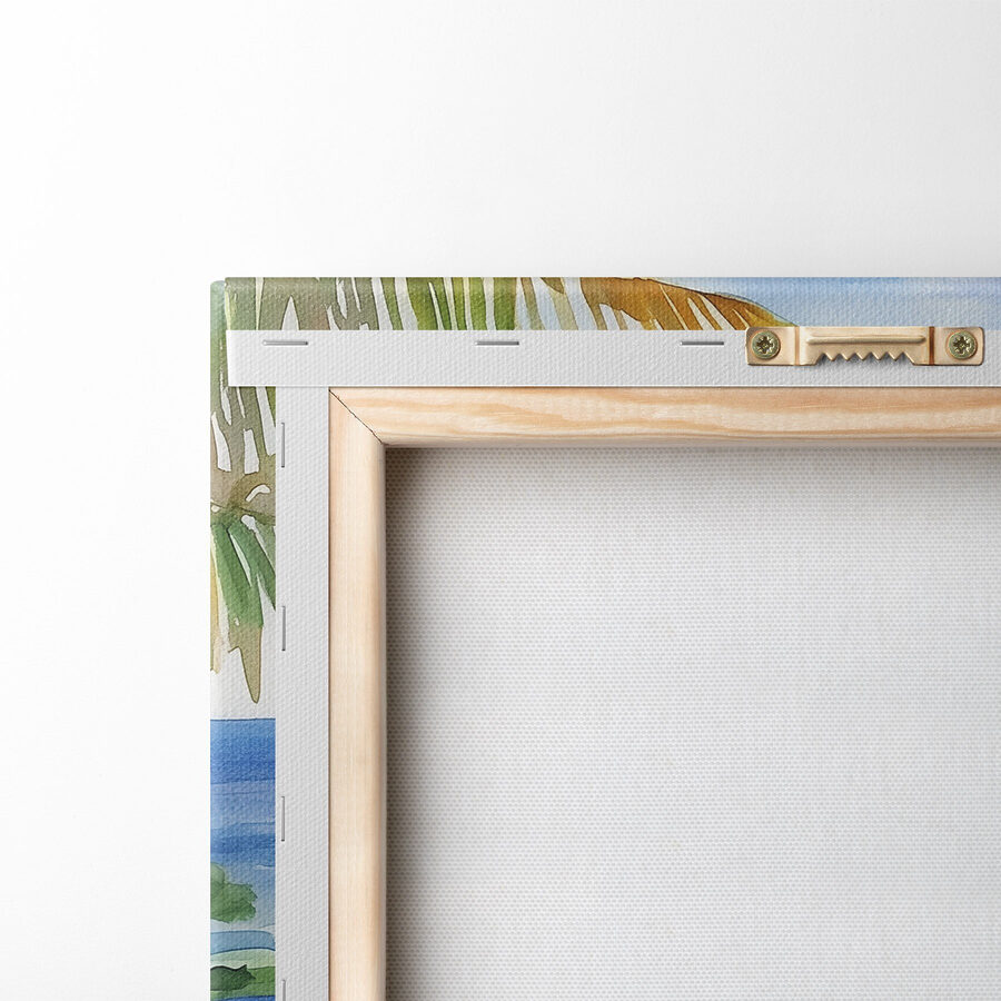 Aquarell eines Strandes und des Meeres