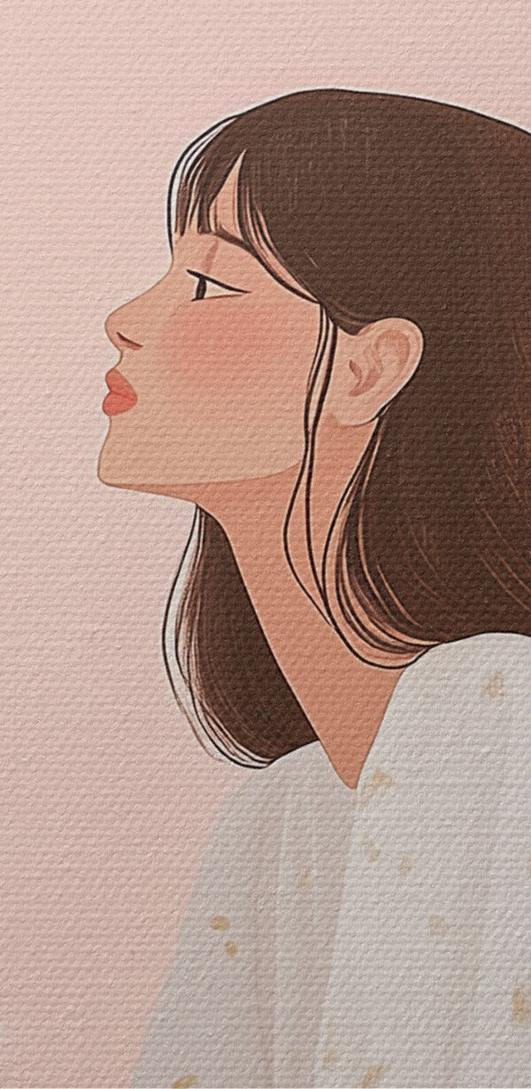 Woman sitting in a white dress