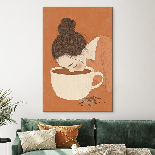 Frau trinkt aus einer Tasse Frau trinkt aus einer Tasse