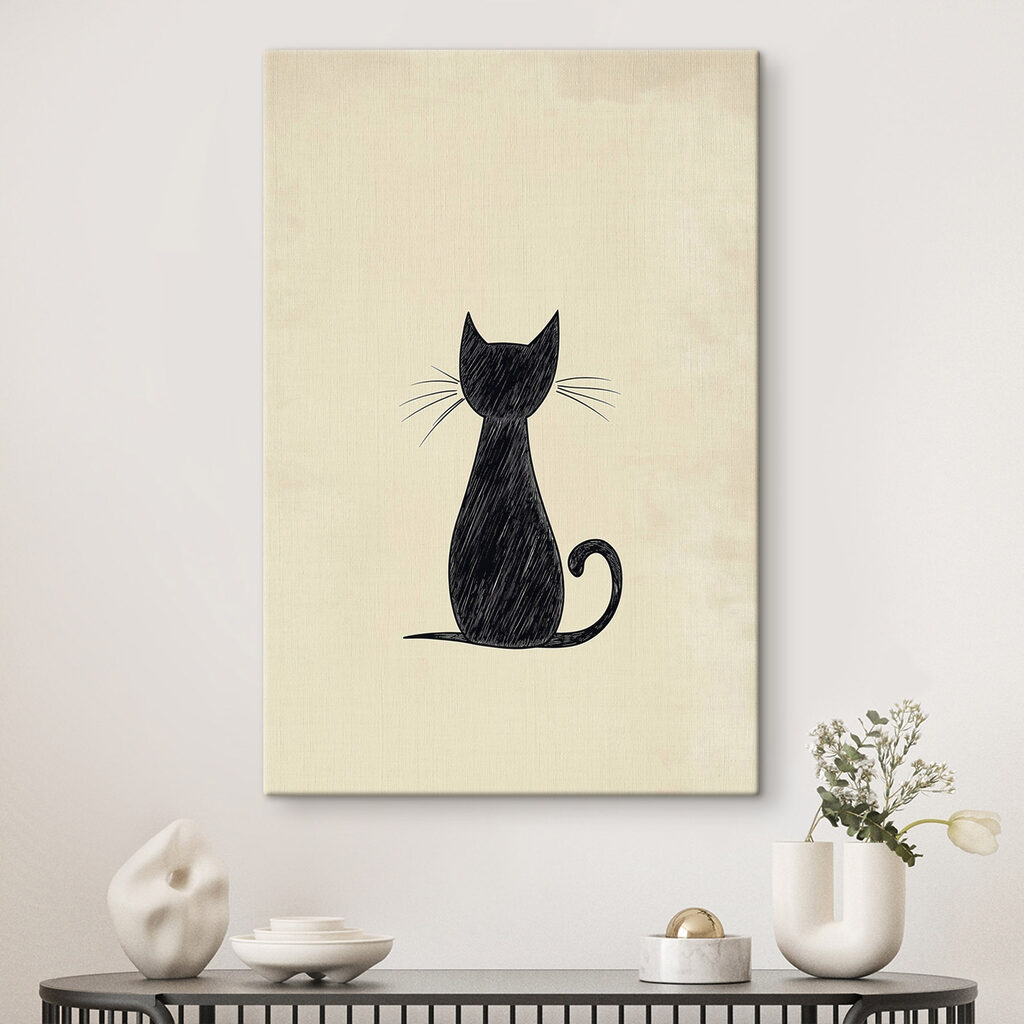 Black cat with whiskers