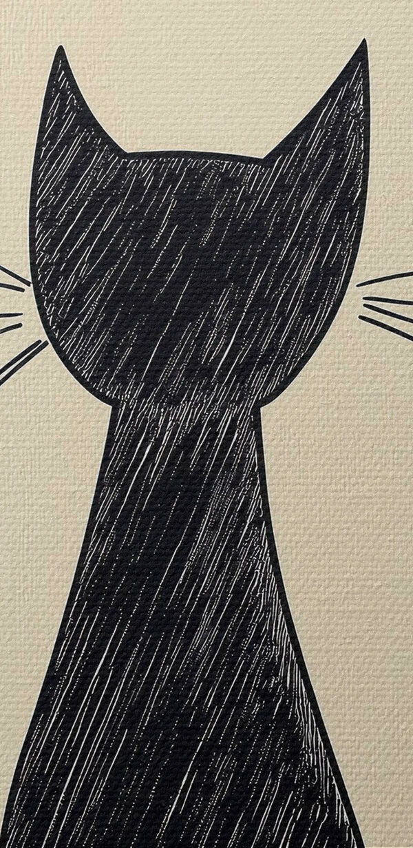 Black cat with whiskers