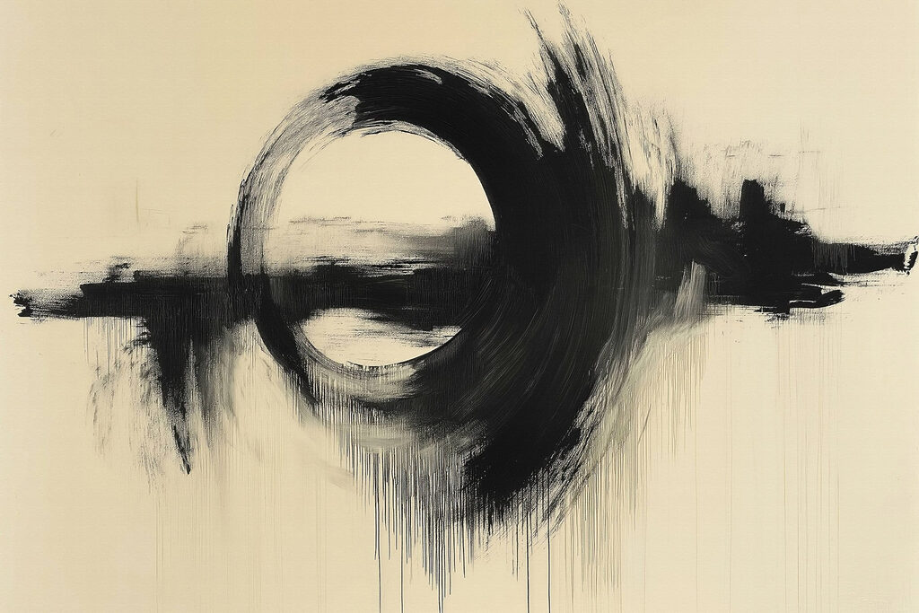 Black circle with white background