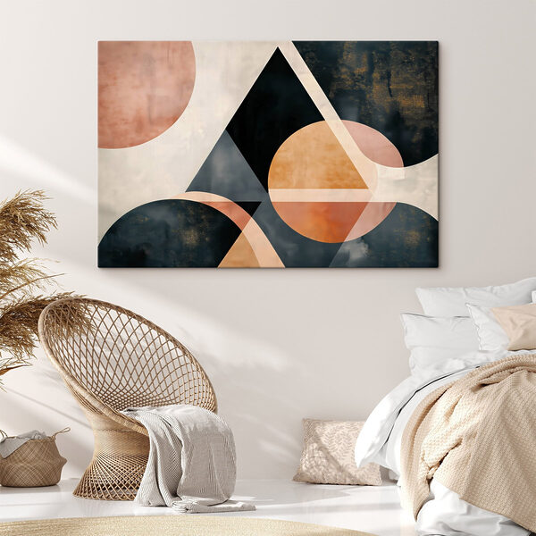 Schwarze und orangefarbene geometrische Formen Wandbilder Schwarze und orangefarbene geometrische Formen