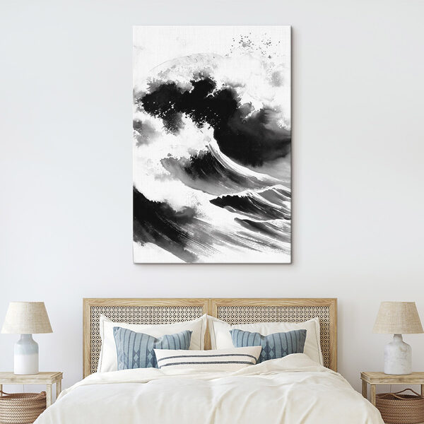 Schwarz-Weiß-Bild einer Welle Schwarz-Weiß-Bild einer Welle
