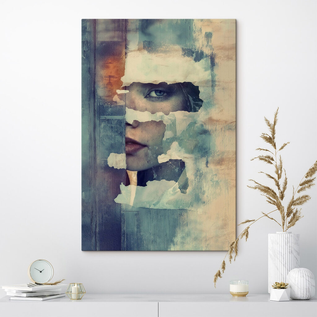 Woman's face through a window