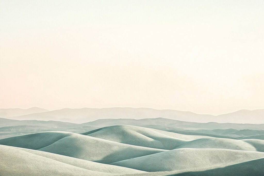 Large sandy hills with a clear sky
