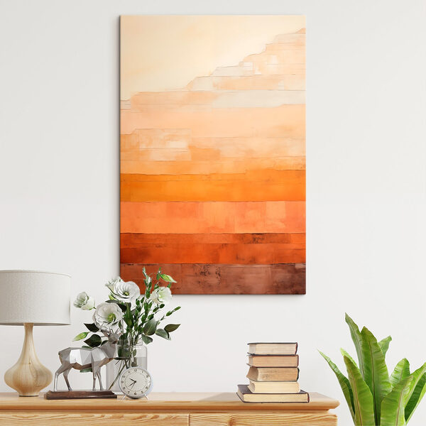 Wand mit orangefarbenen und weißen Streifen Wand mit orangefarbenen und weißen Streifen