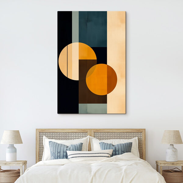 Buntes Kunstwerk mit Kreisen und Quadraten Buntes Kunstwerk mit Kreisen und Quadraten