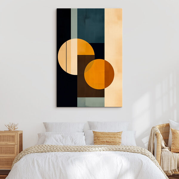 Buntes Kunstwerk mit Kreisen und Quadraten Buntes Kunstwerk mit Kreisen und Quadraten