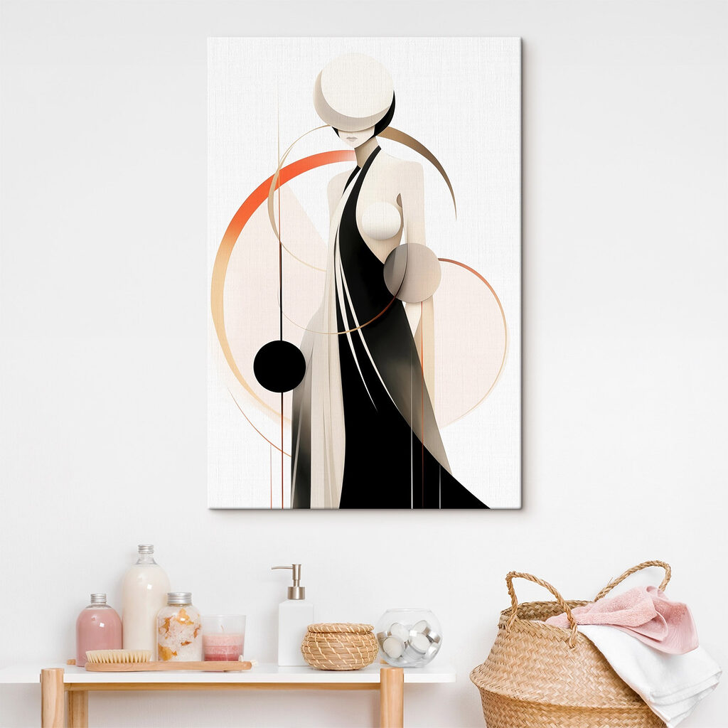 Woman in a black dress