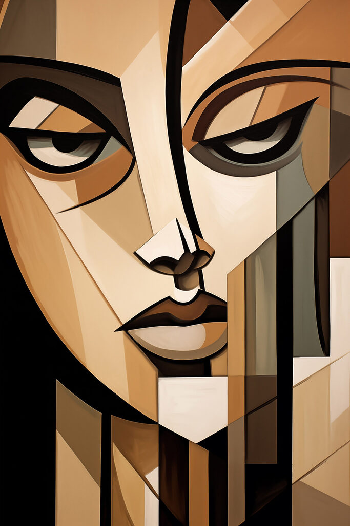 Painting of a woman's face Painting of a woman's face