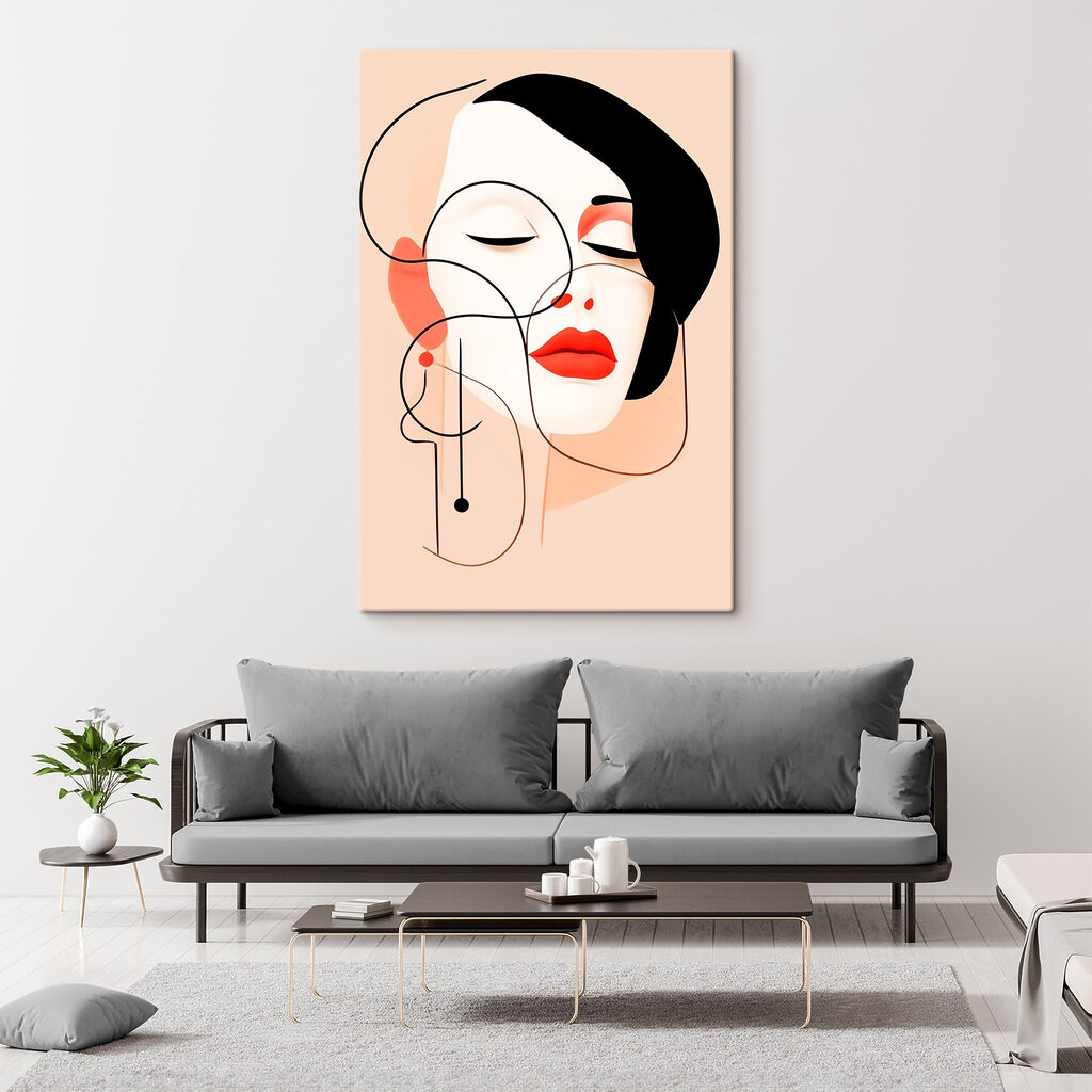 Woman with black hair and red lips Woman with black hair and red lips