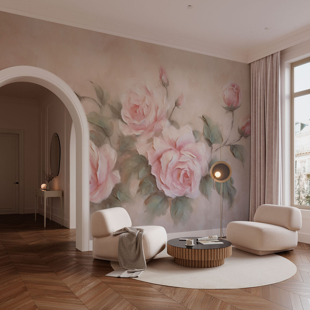 Painting of pink roses