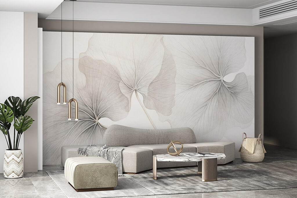 Delicate leaves in soft hues