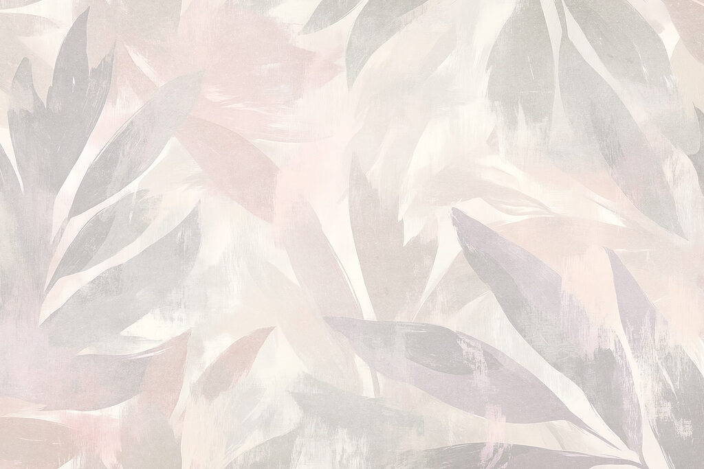 White and pink background with leaves