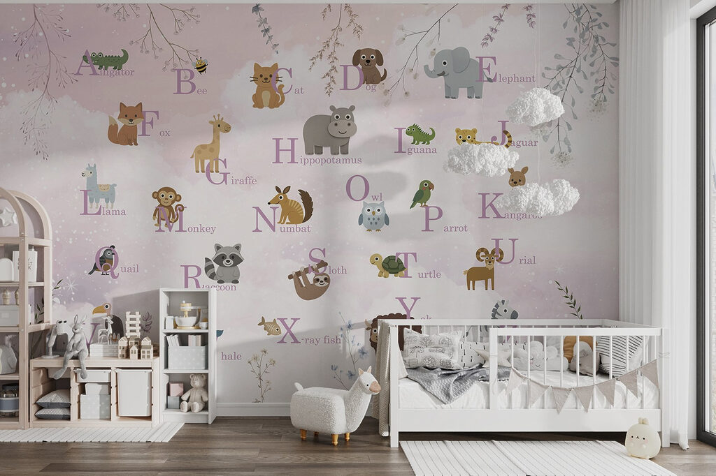 Poster with animals and letters Poster with animals and letters