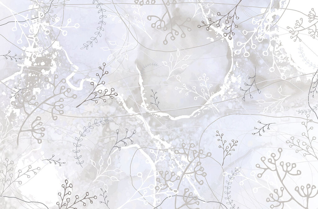 Weißer und grauer Hintergrund mit weißen und grauen Blumenmustern Weißer und grauer Hintergrund mit weißen und grauen Blumenmustern